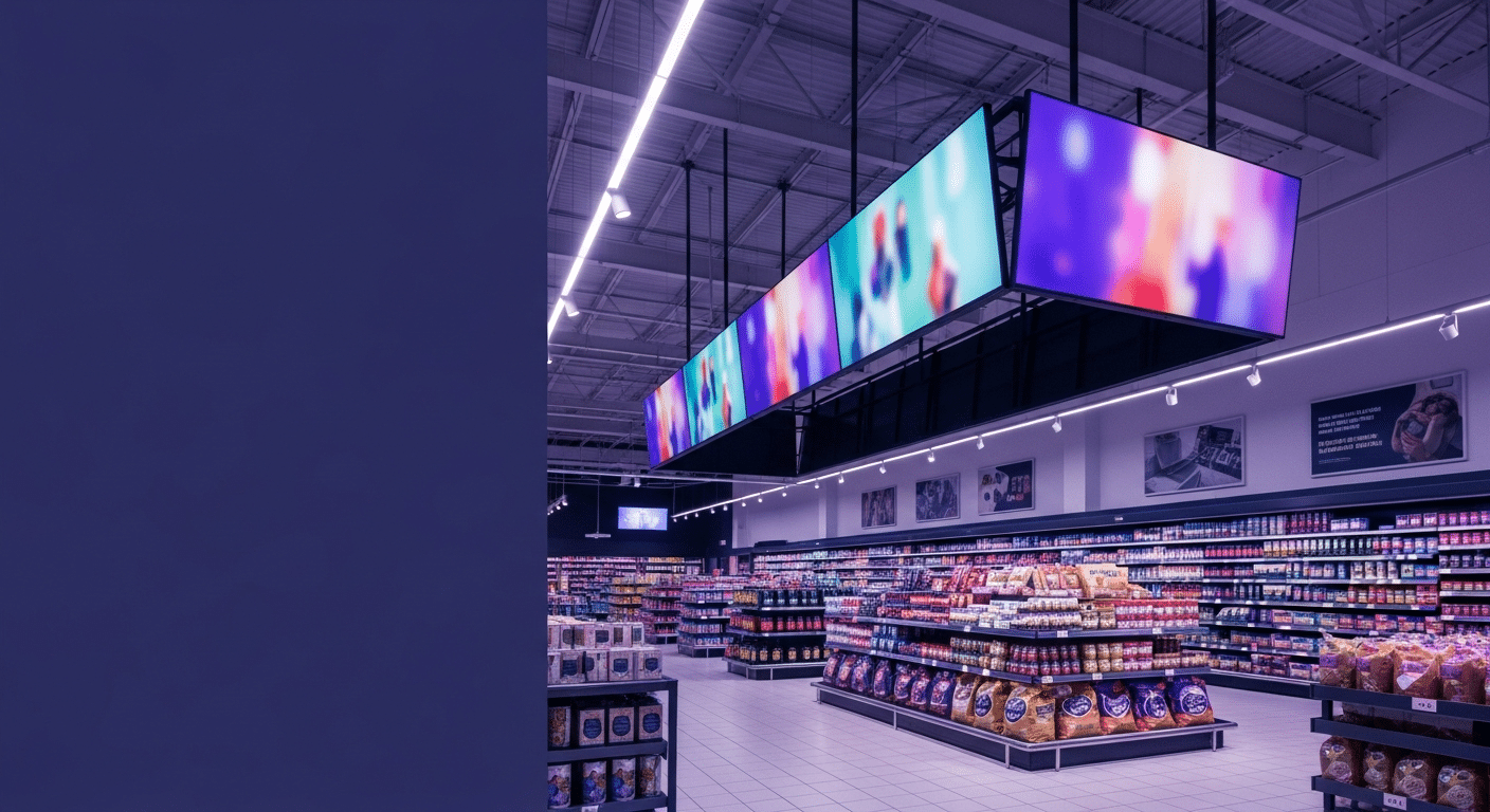 Supermercado moderno com gestao de precos e comunicacao de loja